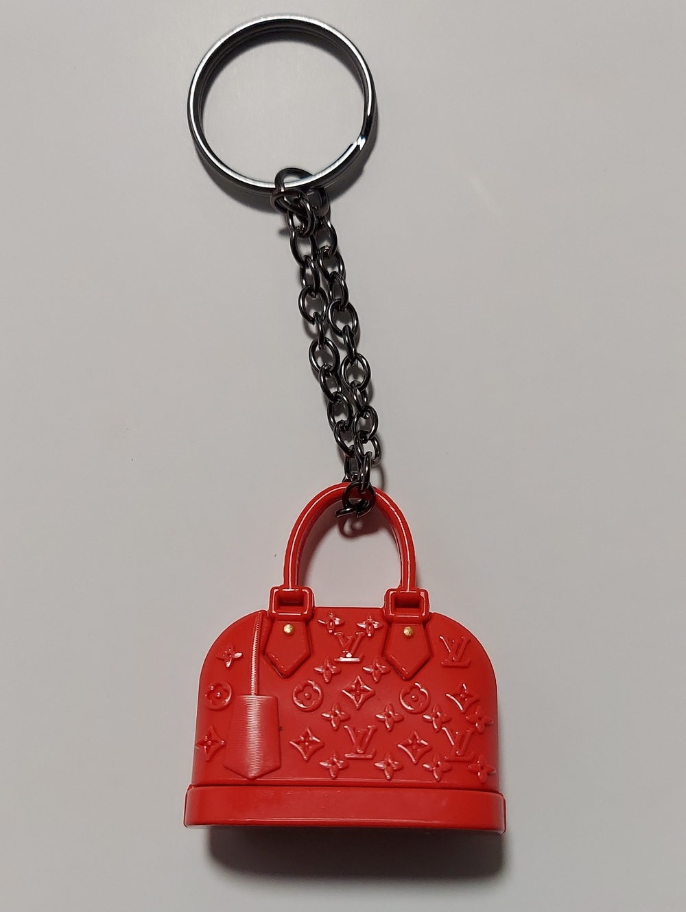 New Keychain, Luxury Designer Mini Bag Charm, Logo Monogram, Red